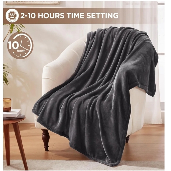 Gray Warming Throw Blanket NEW - Picture 4 of 13